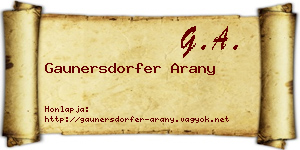 Gaunersdorfer Arany névjegykártya